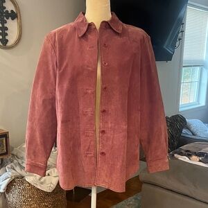 Vintage Bagatelle Men's Suede Shirt Jacket - Dusty Rose